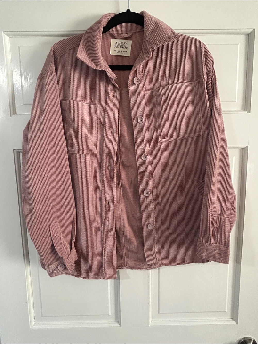 Ashley By 26 International Dusty Rose Corduroy Button-Up shacket